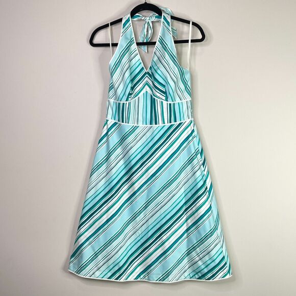 Ann Taylor Striped Halter Dress Women's Size 6 - Picture 8 of 8